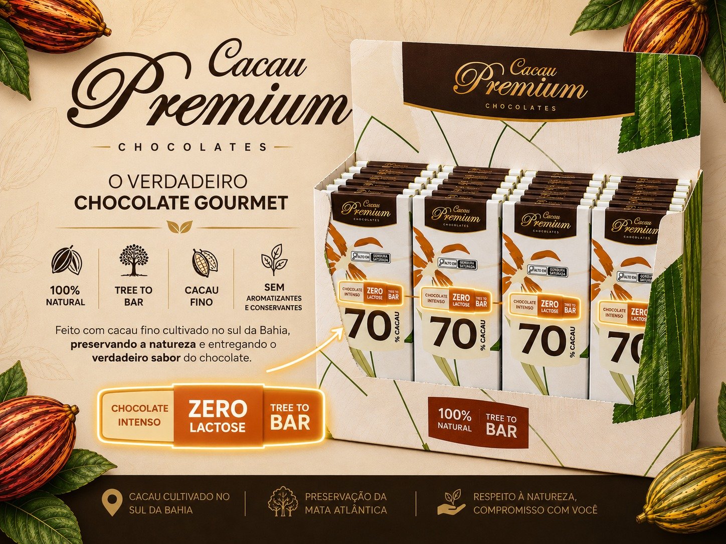 Display Chocolate 70% Zero Lactose